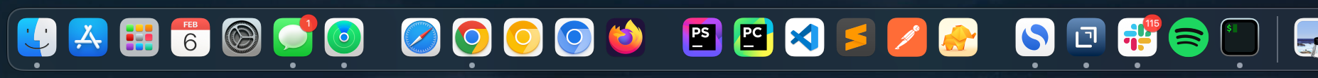 Add spacers to MacOS Dock